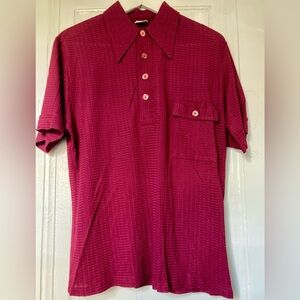 1960s Don Loper California Purple Short Sleeve Button Up Shirt (S)
